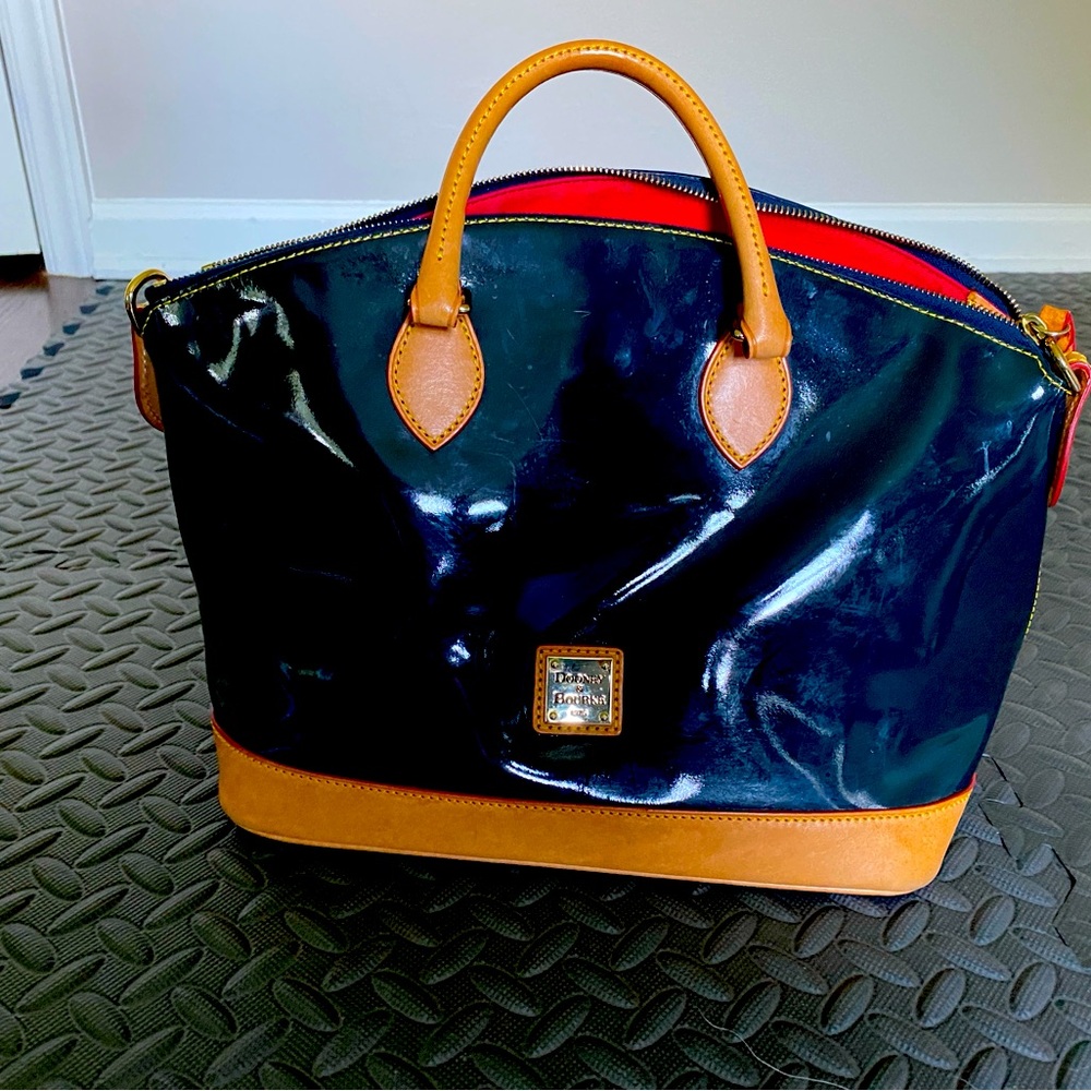 Dooney and Bourke navy and tan purse